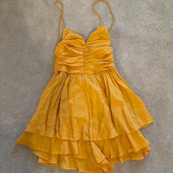 Angel Biba Mustard Layered Romper - Picture 1 of 7